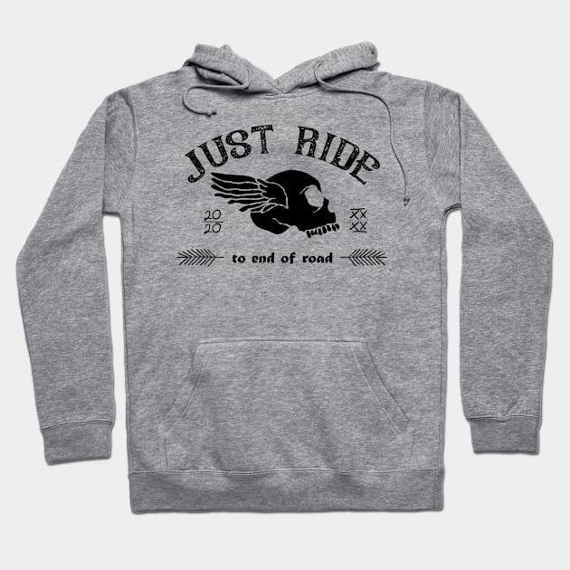 Just Ride Vintage Style Hoodie by Pinus27